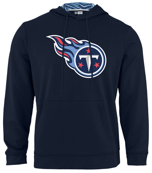 Zubaz NFL Men's Tennessee Titans Team Color Primary Logo With Zebra Hood Liner