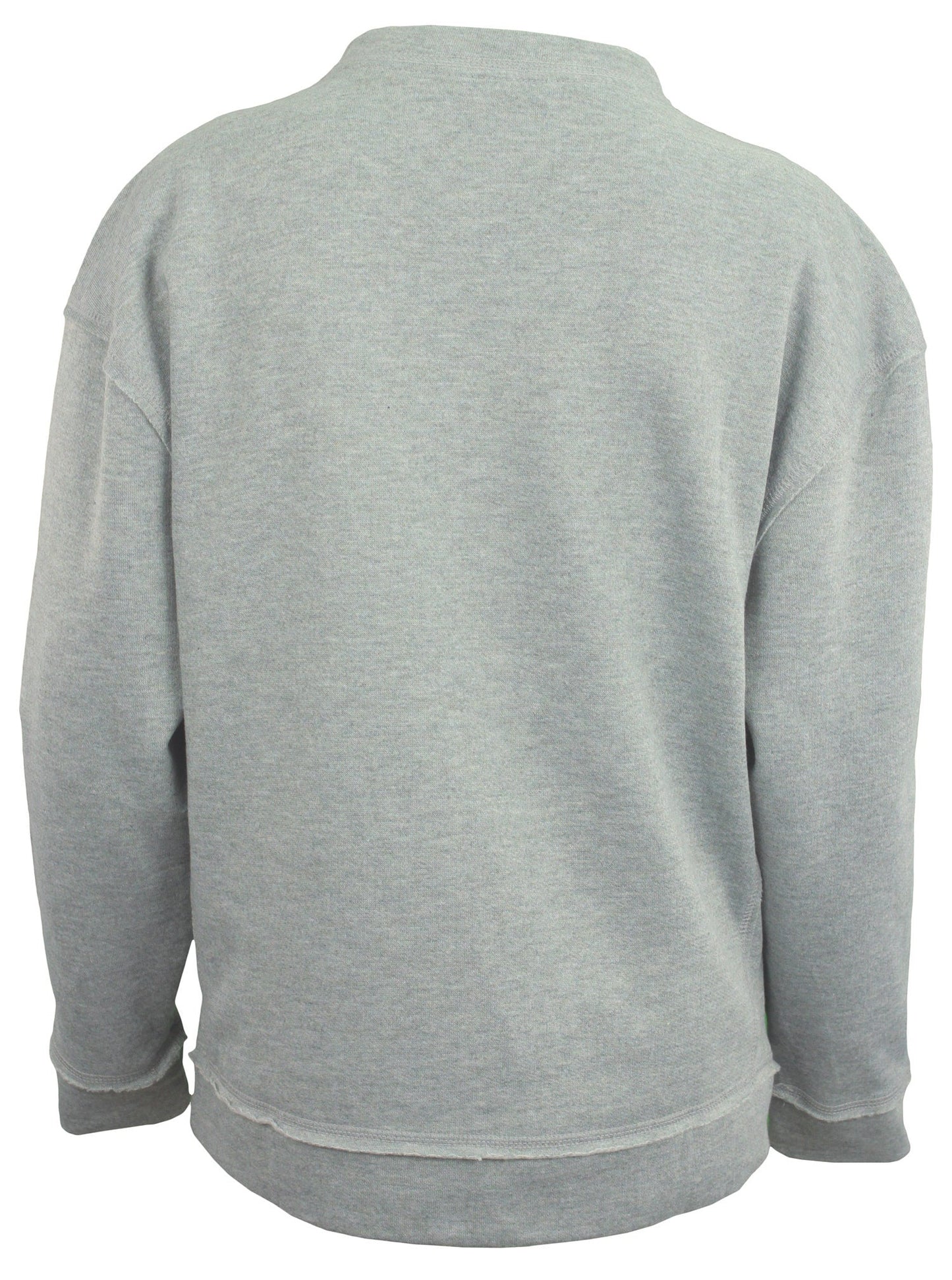 Zubaz NFL Women's Buffalo Bills Heather Grey Team Name & Logo Crewneck Sweatshirt w/ Pockets