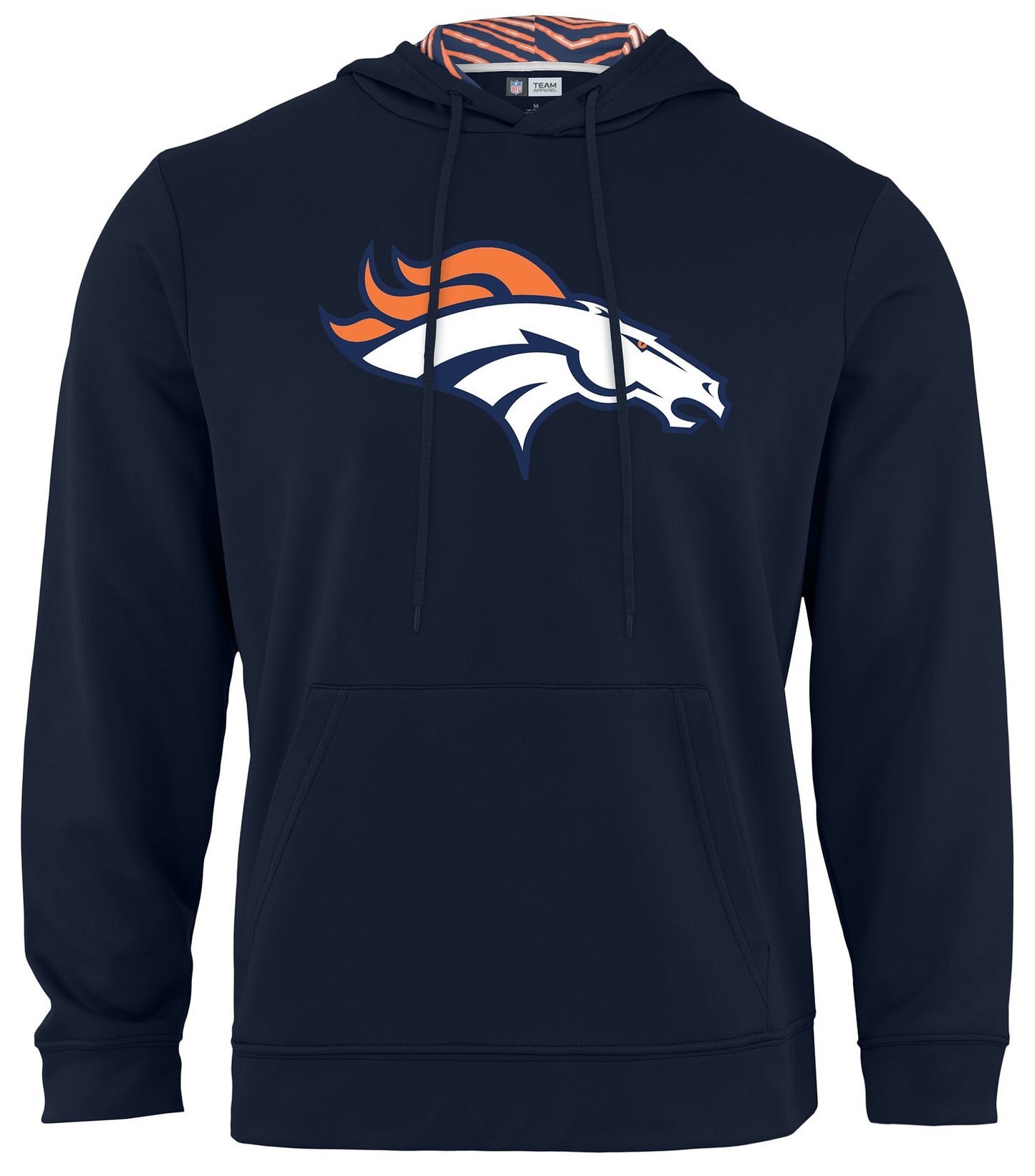 Zubaz NFL Men's Denver Broncos Team Color Primary Logo With Zebra Hood Liner