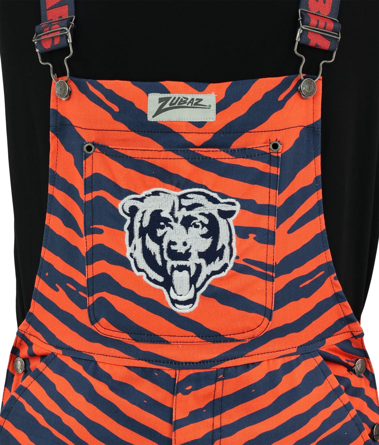 Zubaz NFL Unisex Zebra Lightweight Bib, Chicago Bears