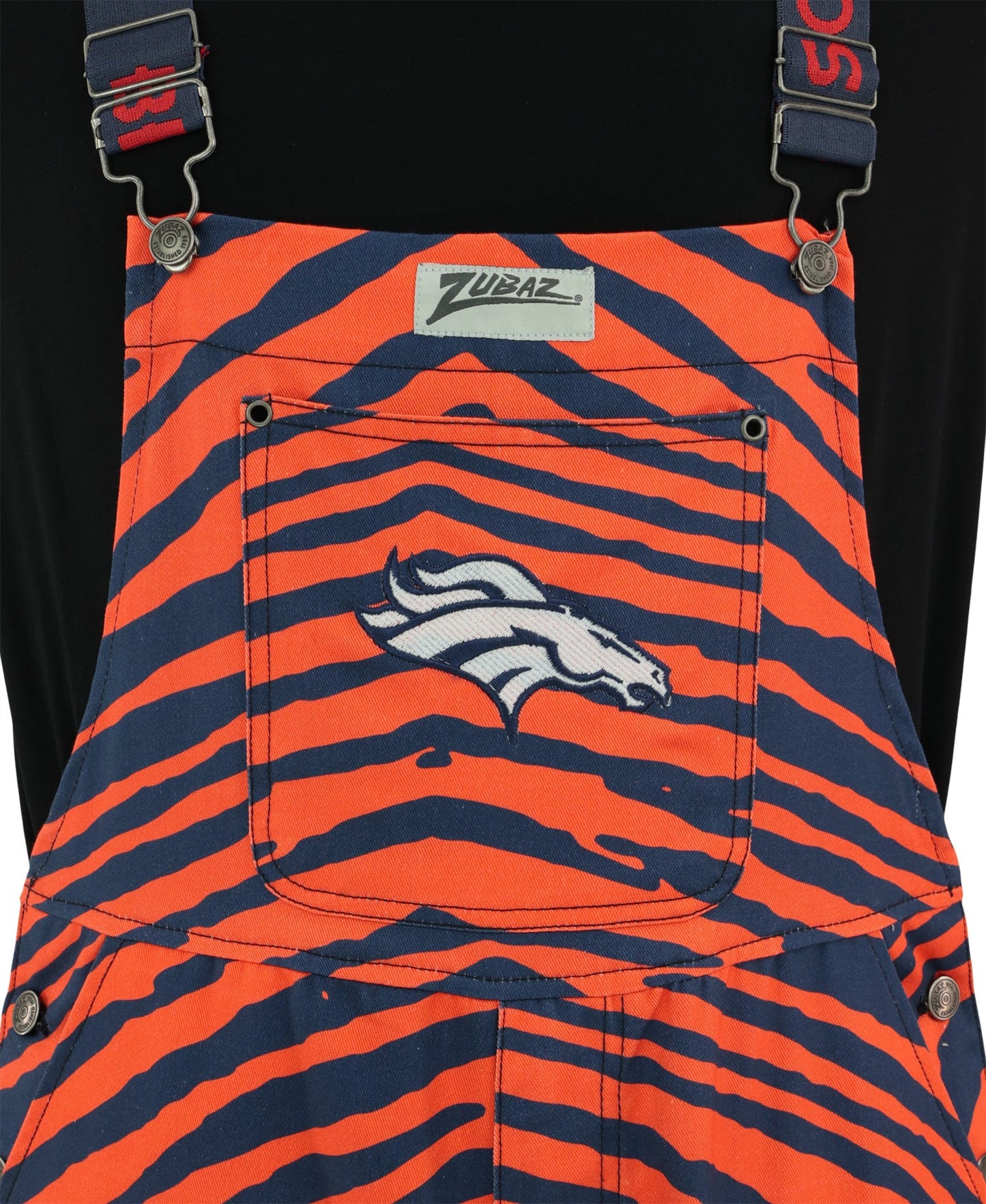 Zubaz NFL Unisex Zebra Lightweight Bib, Denver Broncos