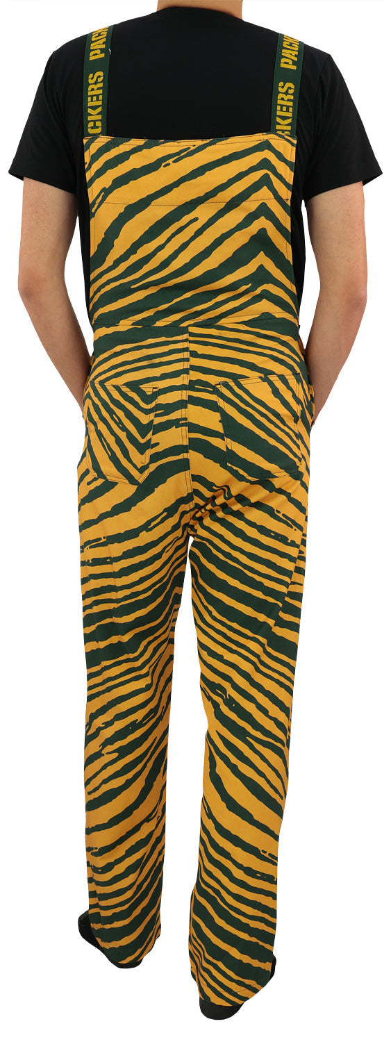 Zubaz NFL Unisex Zebra Lightweight Bib, Green Bay Packers
