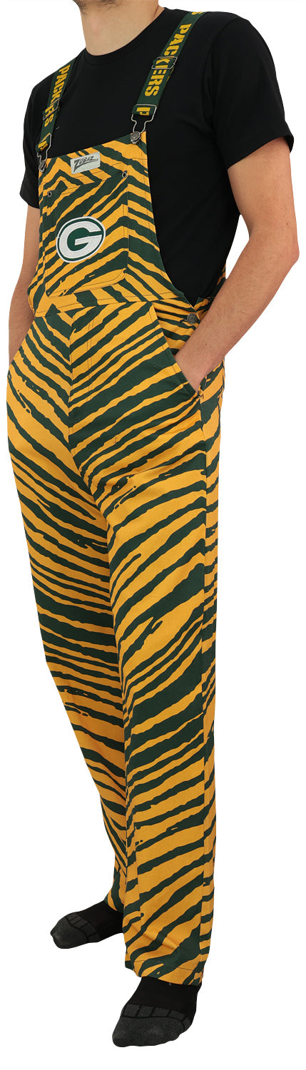 Zubaz NFL Unisex Zebra Lightweight Bib, Green Bay Packers