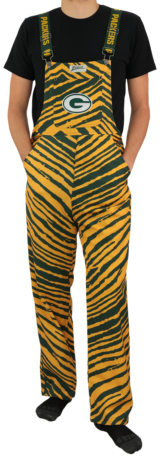 Zubaz NFL Unisex Zebra Lightweight Bib, Green Bay Packers