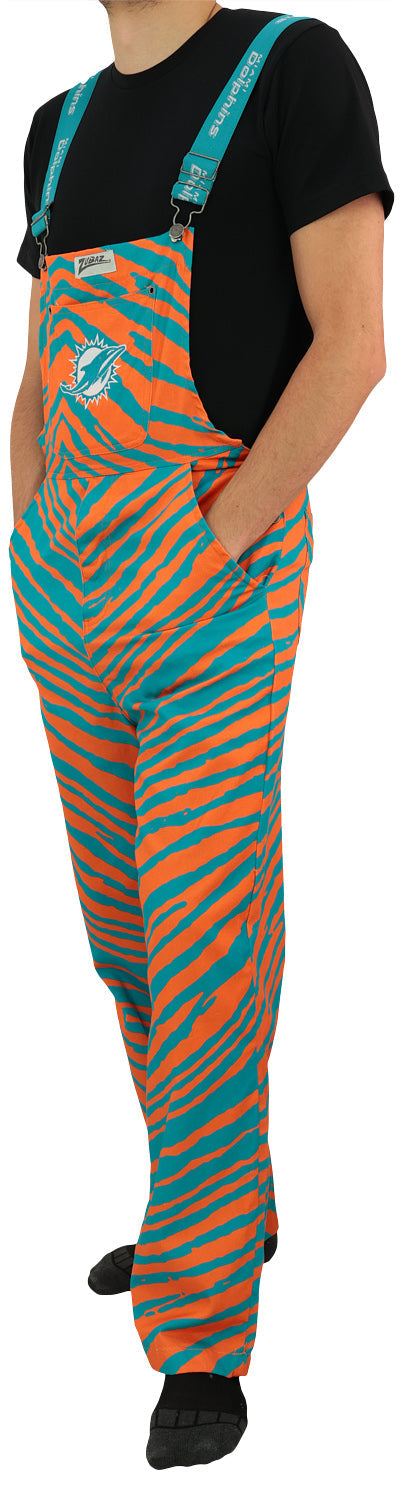 Zubaz NFL Unisex Zebra Lightweight Bib, Miami Dolphins