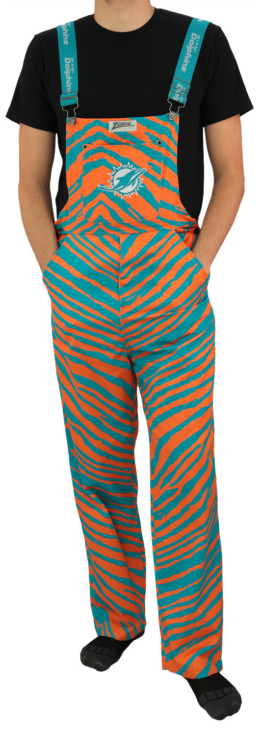Zubaz NFL Unisex Zebra Lightweight Bib, Miami Dolphins