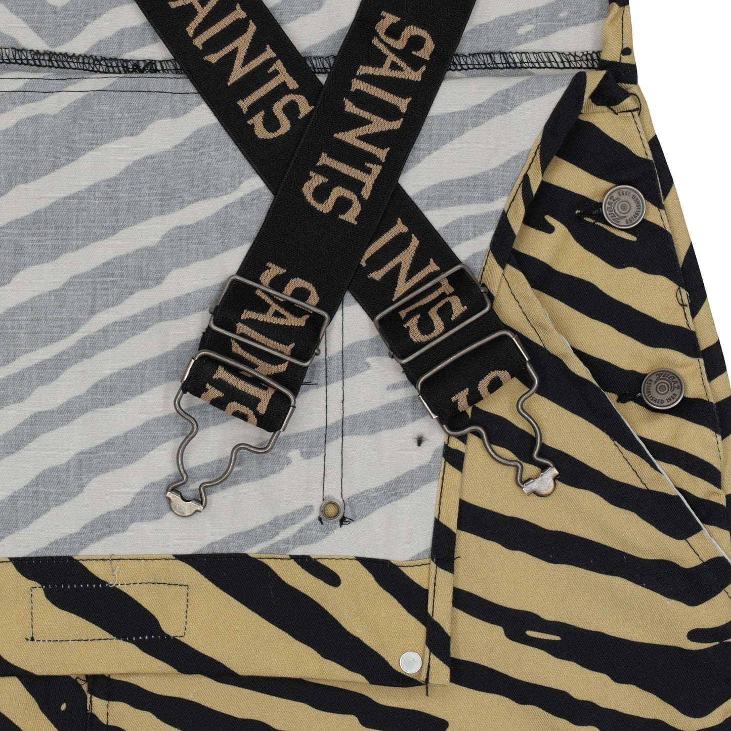 Zubaz NFL Unisex Zebra Lightweight Bib, New Orleans Saints