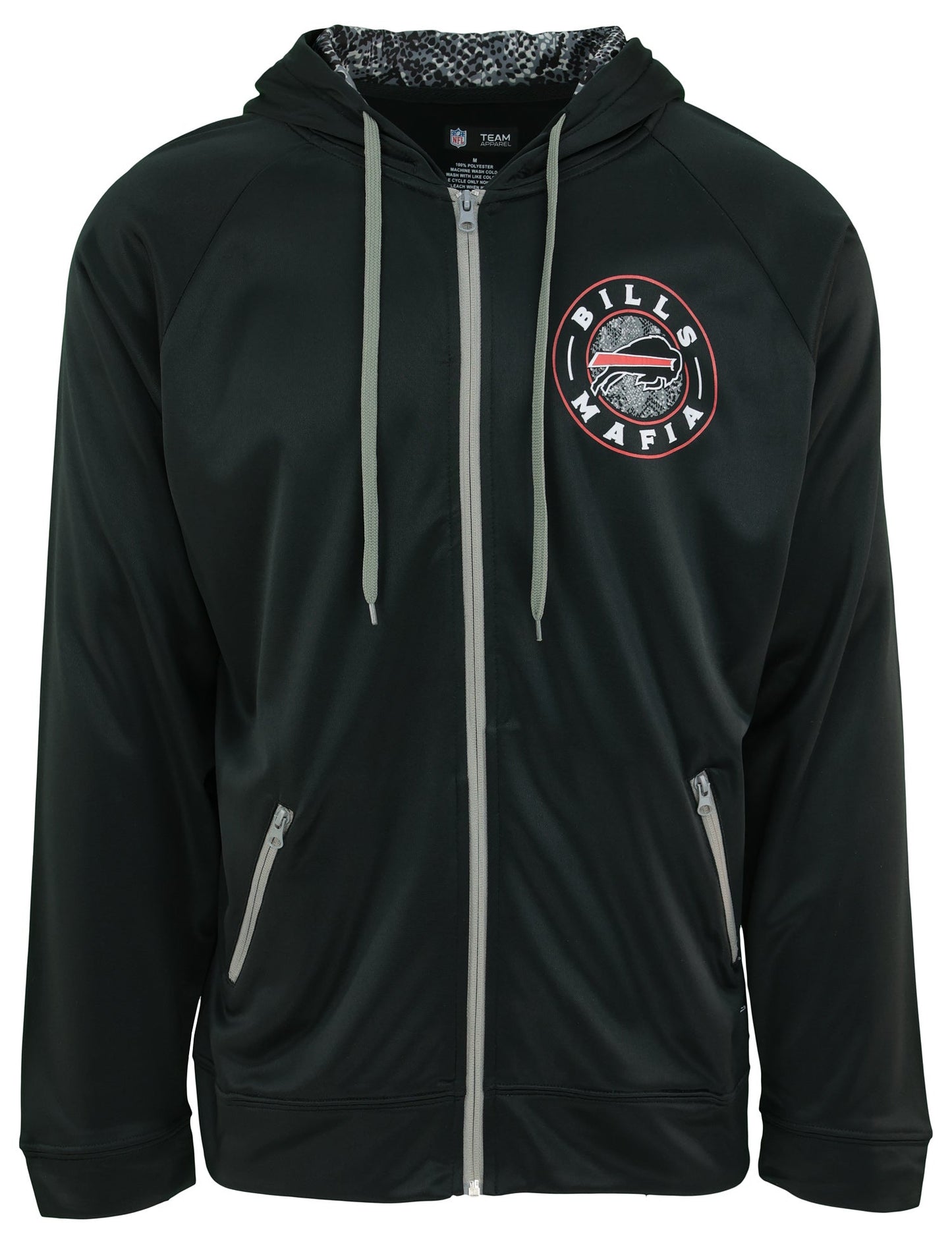 Zubaz NFL Men's Full Zip Hoodie With Logo on Back Buffalo Bills