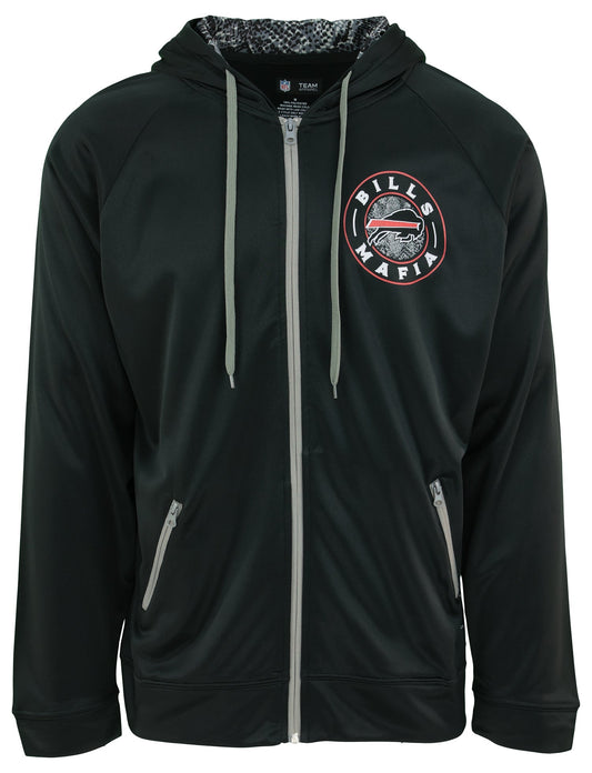 Zubaz NFL Men's Full Zip Hoodie With Logo on Back Buffalo Bills