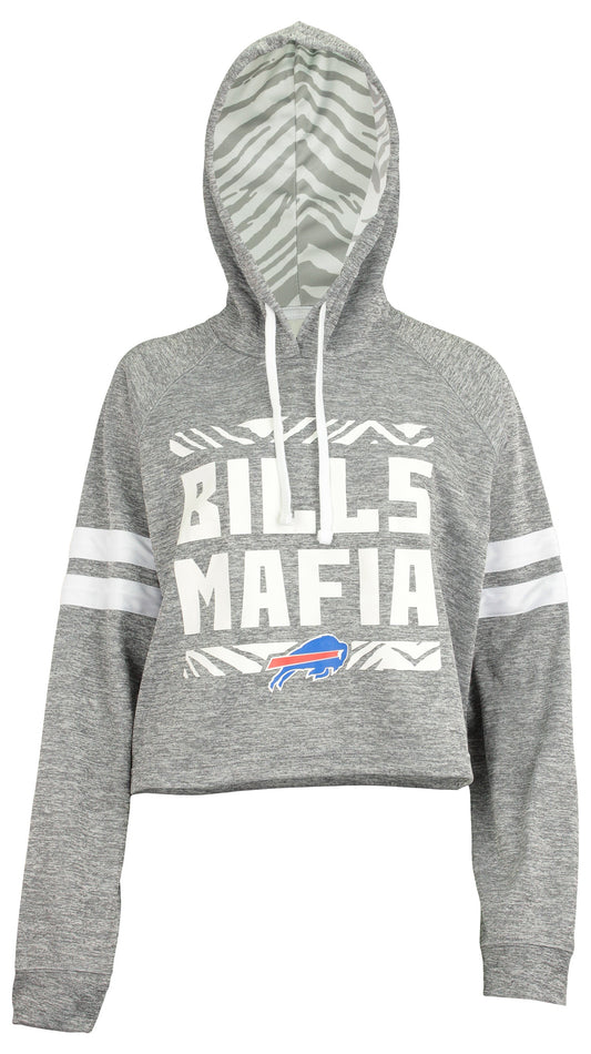 Zubaz NFL Women's Buffalo Bills Hooded Crop Top