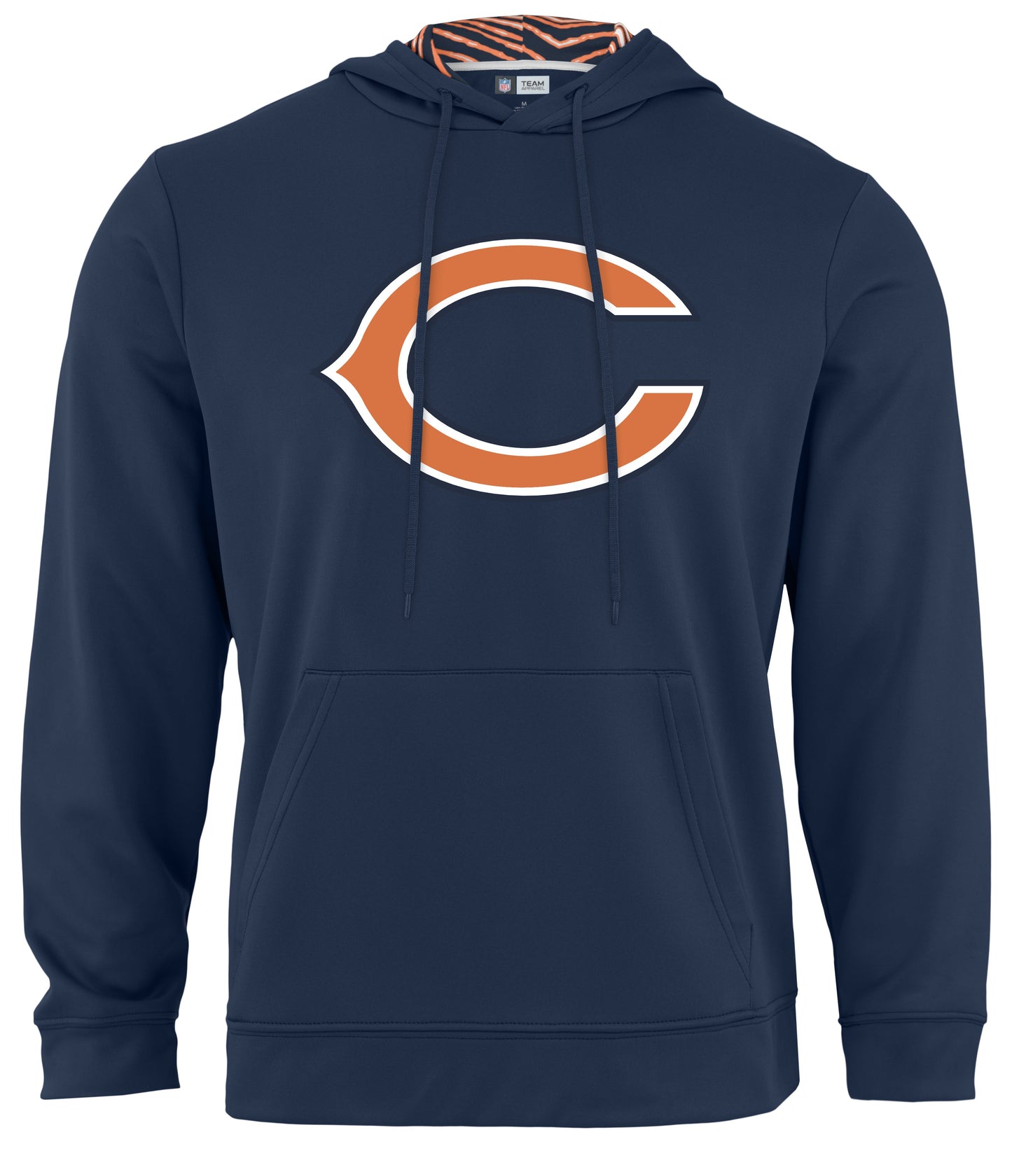 Zubaz NFL Men's Chicago Bears Team Color Primary Logo With Zebra Hood Liner