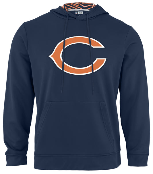 Zubaz NFL Men's Chicago Bears Team Color Primary Logo With Zebra Hood Liner