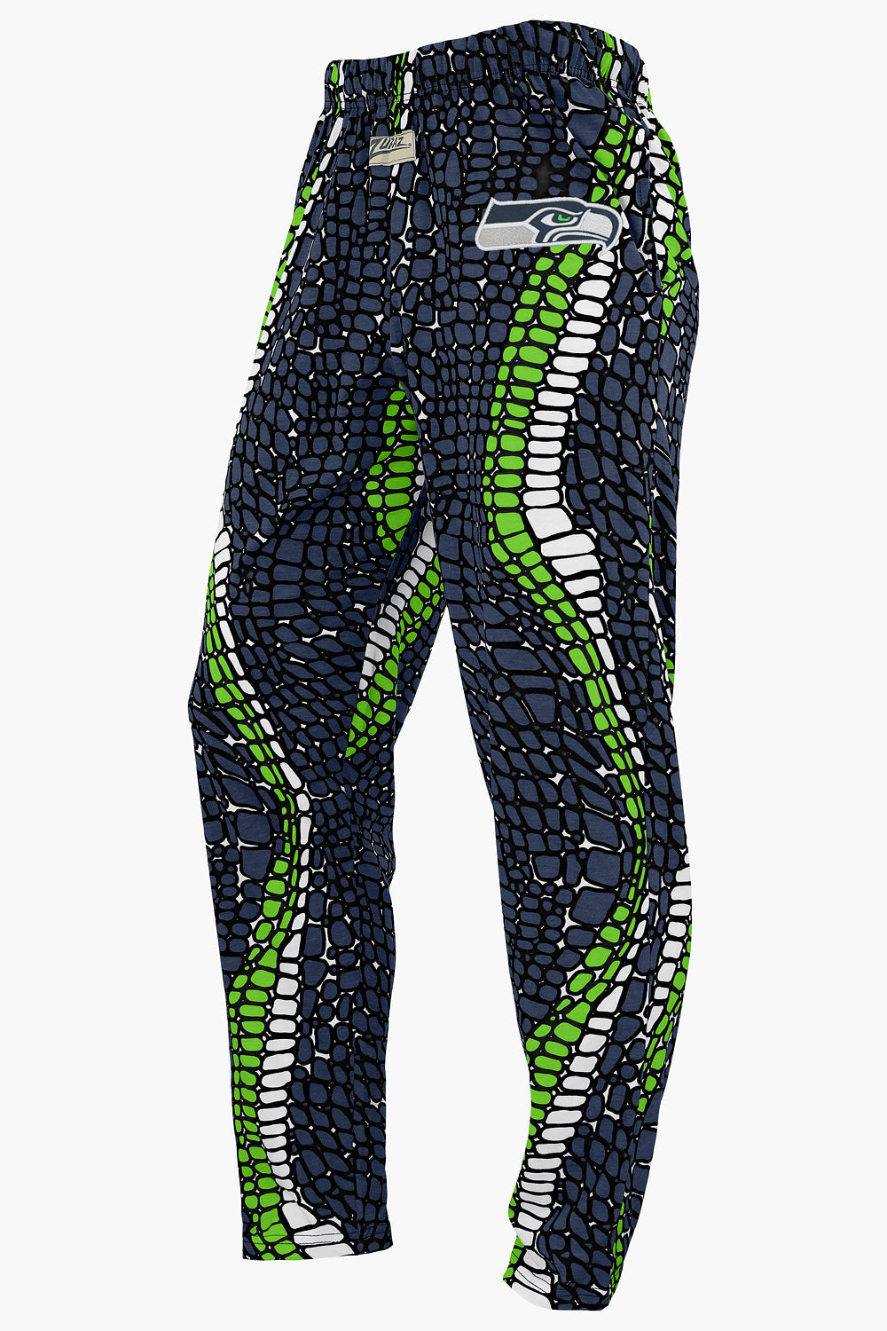 Zubaz NFL Adult Unisex Z88 Embroidered Gator 3 Color Pants, Seattle Seahawks