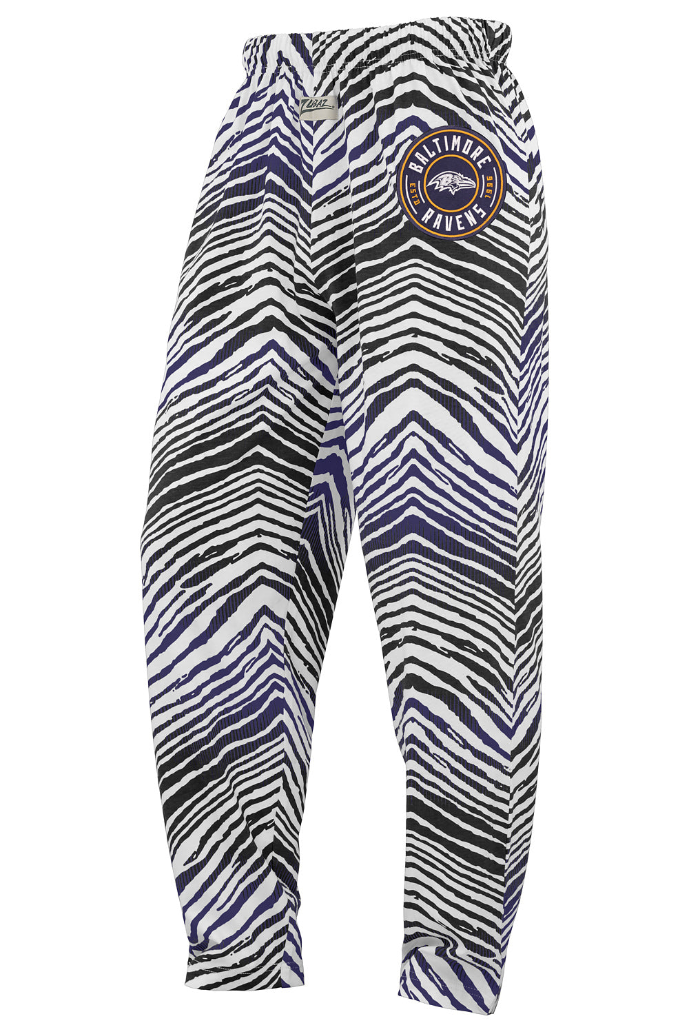 Zubaz NFL Adult Unisex Z88 Embroidered Zebra Ombre TMC Pants, Baltimore Ravens