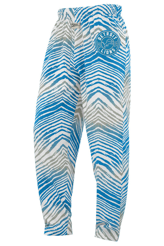 Zubaz NFL Adult Unisex Z88 Embroidered Zebra Ombre TMC Pants, Detroit Lions