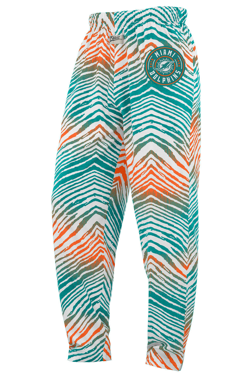 Zubaz NFL Adult Unisex Z88 Embroidered Zebra Ombre TMC Pants, Miami Dolphins