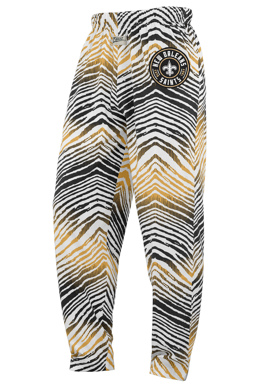 Zubaz NFL Adult Unisex Z88 Embroidered Zebra Ombre TMC Pants, New Orleans Saints