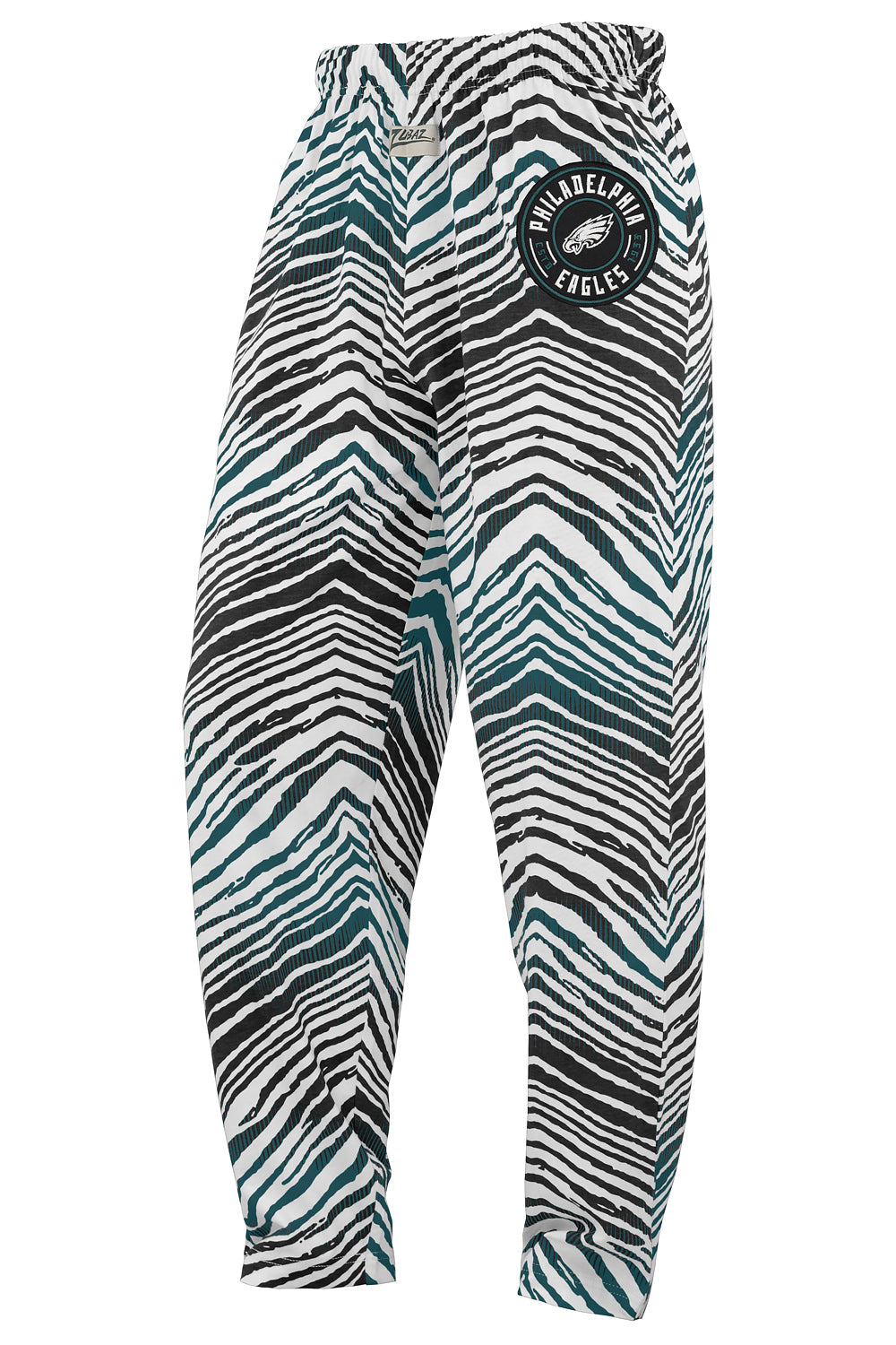 Zubaz NFL Adult Unisex Z88 Embroidered Zebra Ombre TMC Pants, Philadelphia Eagles