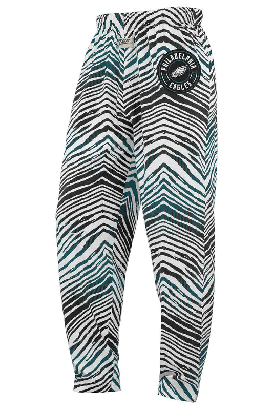 Zubaz NFL Adult Unisex Z88 Embroidered Zebra Ombre TMC Pants, Philadelphia Eagles