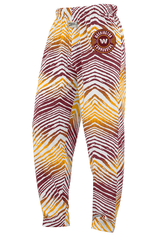 Zubaz NFL Adult Unisex Z88 Embroidered Zebra Ombre TMC Pants, Washington Commanders
