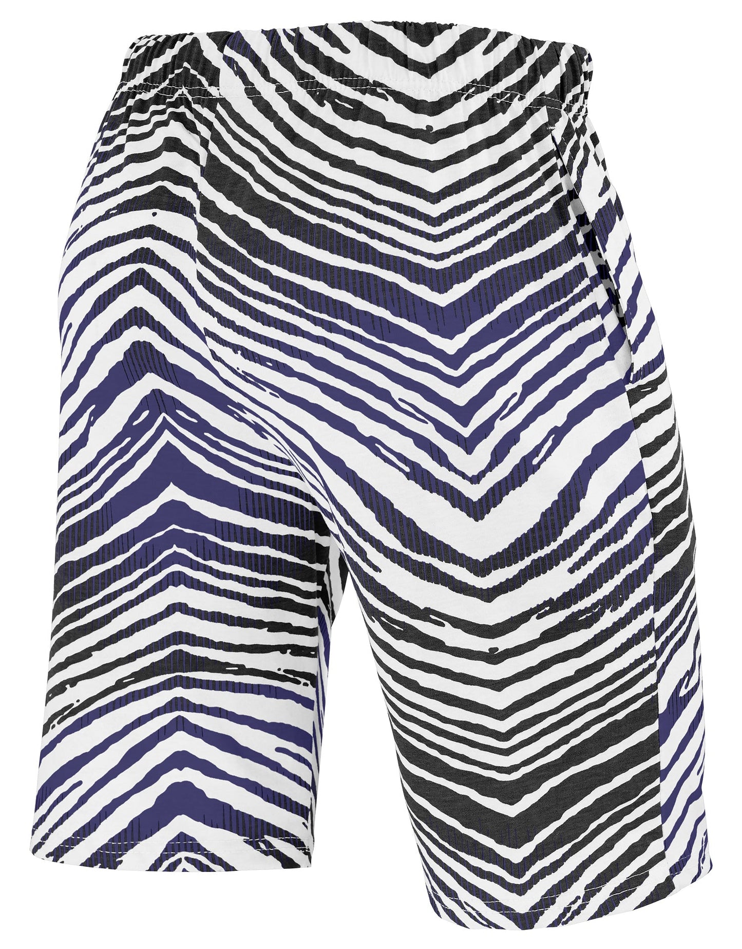 Zubaz NFL Adult Unisex Z88 Embroidered Zebra Ombre TMC Shorts, Baltimore Ravens