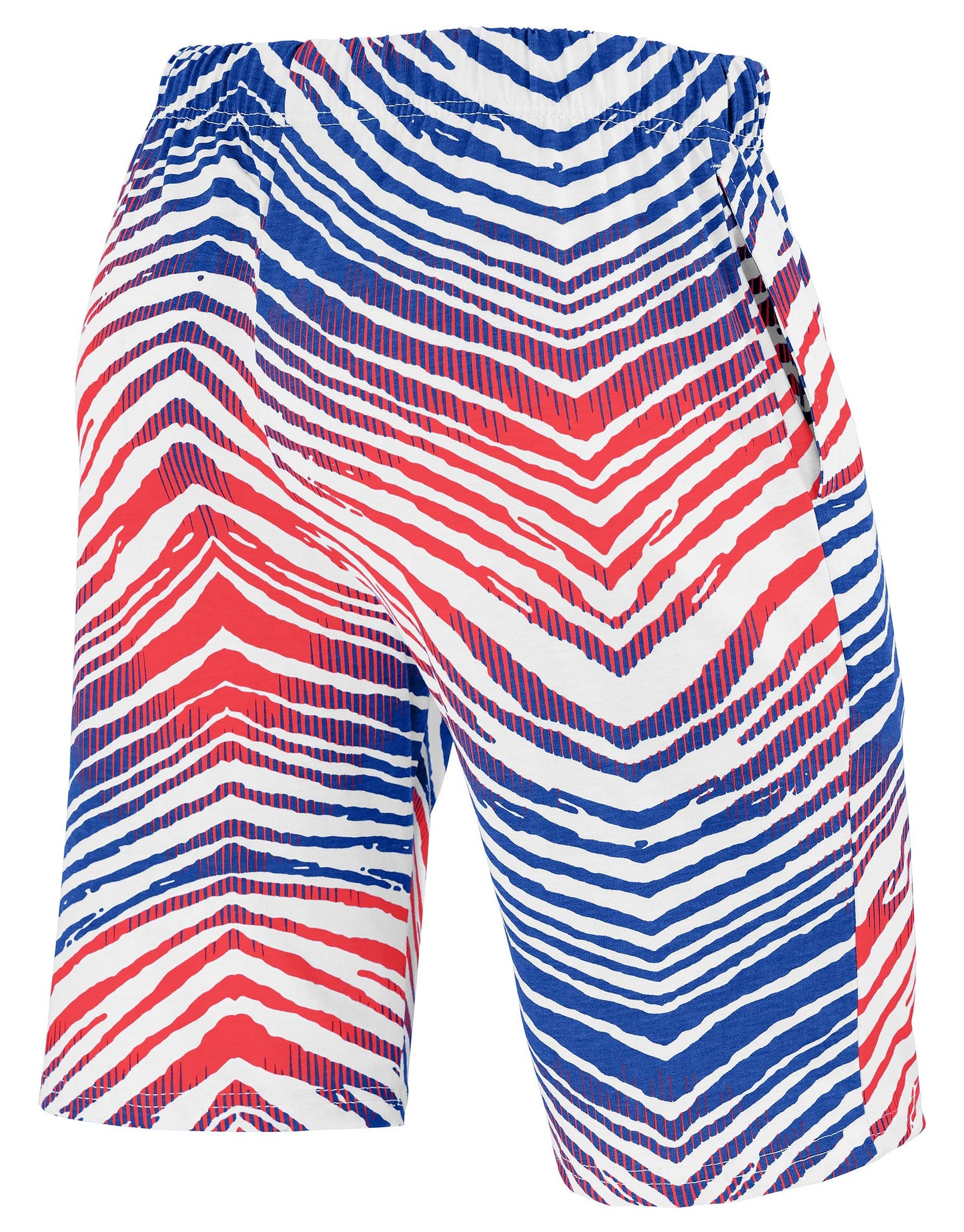 Zubaz NFL Adult Unisex Z88 Embroidered Zebra Ombre TMC Shorts, Buffalo Bills