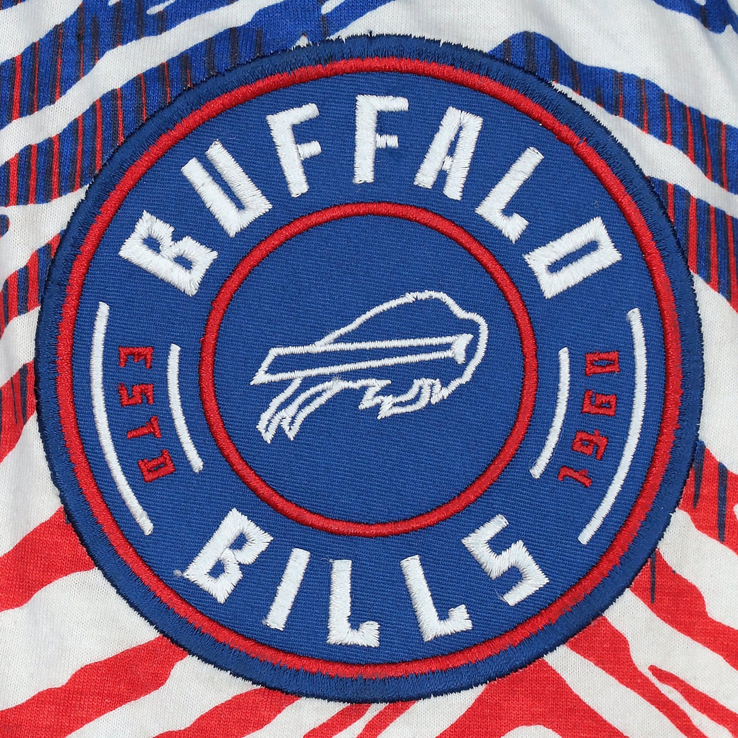 Zubaz NFL Adult Unisex Z88 Embroidered Zebra Ombre TMC Shorts, Buffalo Bills