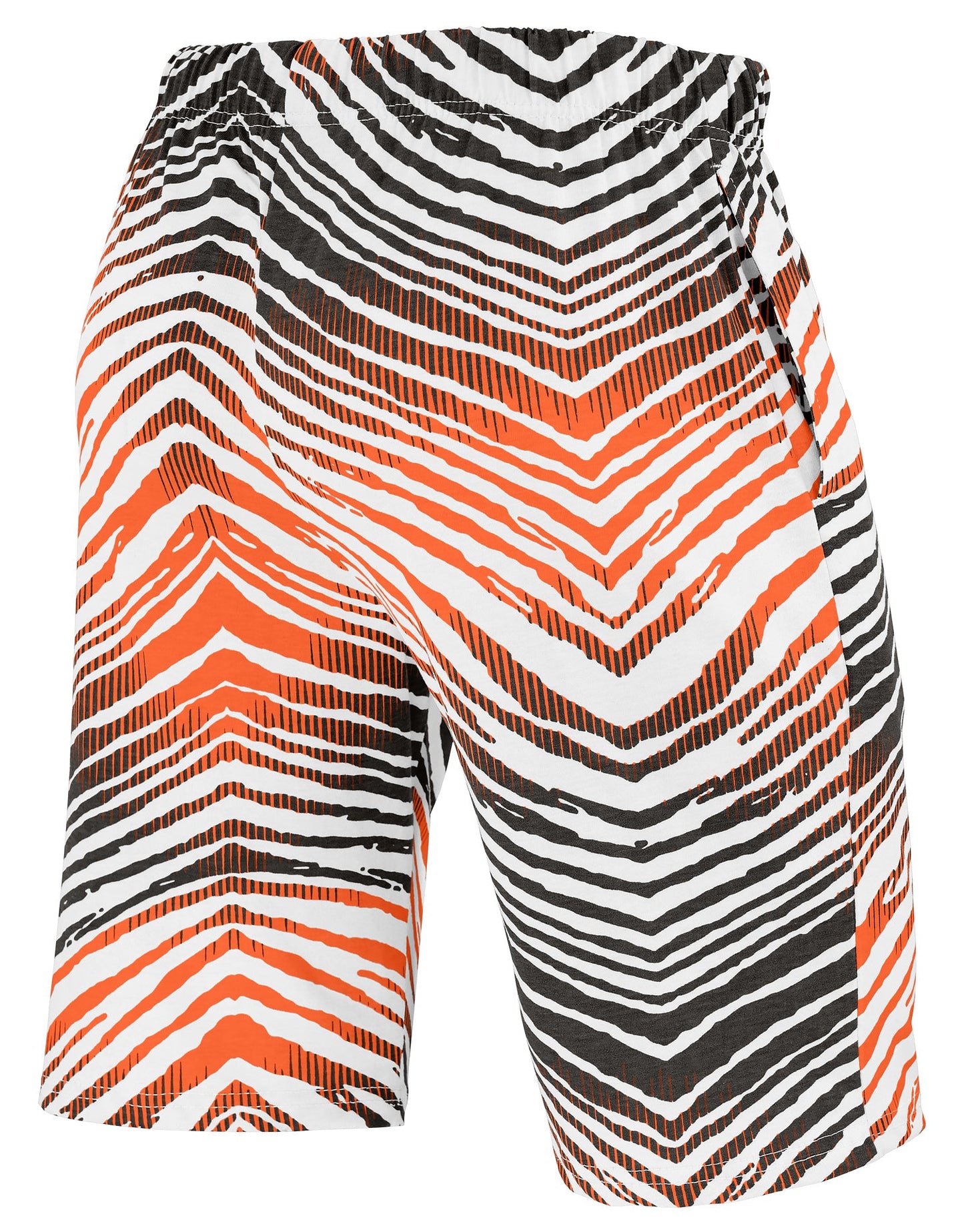 Zubaz NFL Adult Unisex Z88 Embroidered Zebra Ombre TMC Shorts, Cincinnati Bengals