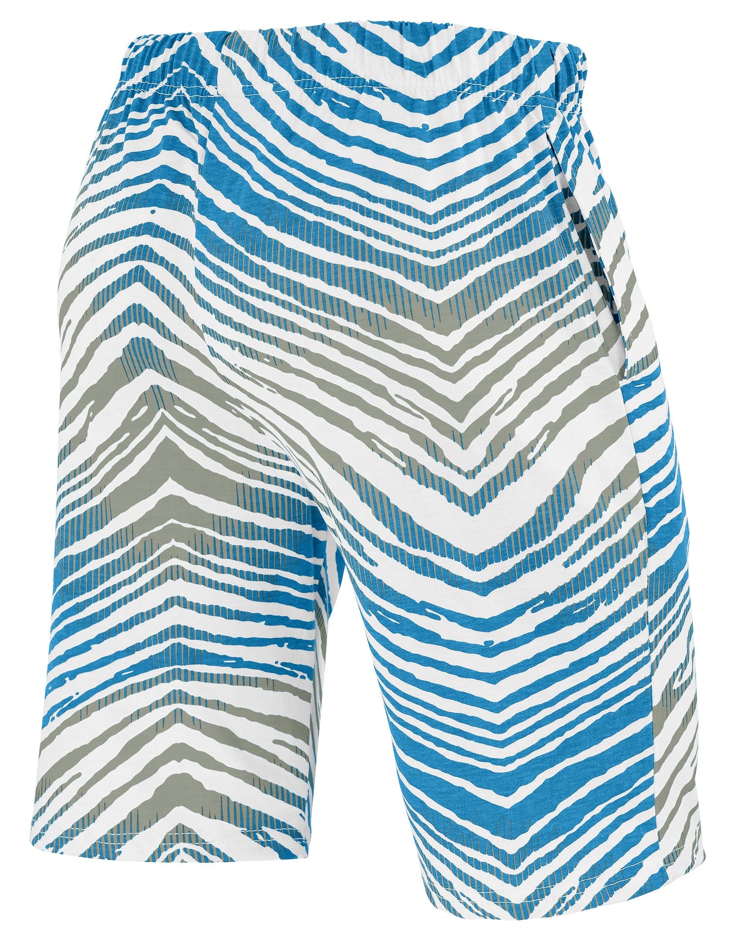 Zubaz NFL Adult Unisex Z88 Embroidered Zebra Ombre TMC Shorts, Detroit Lions