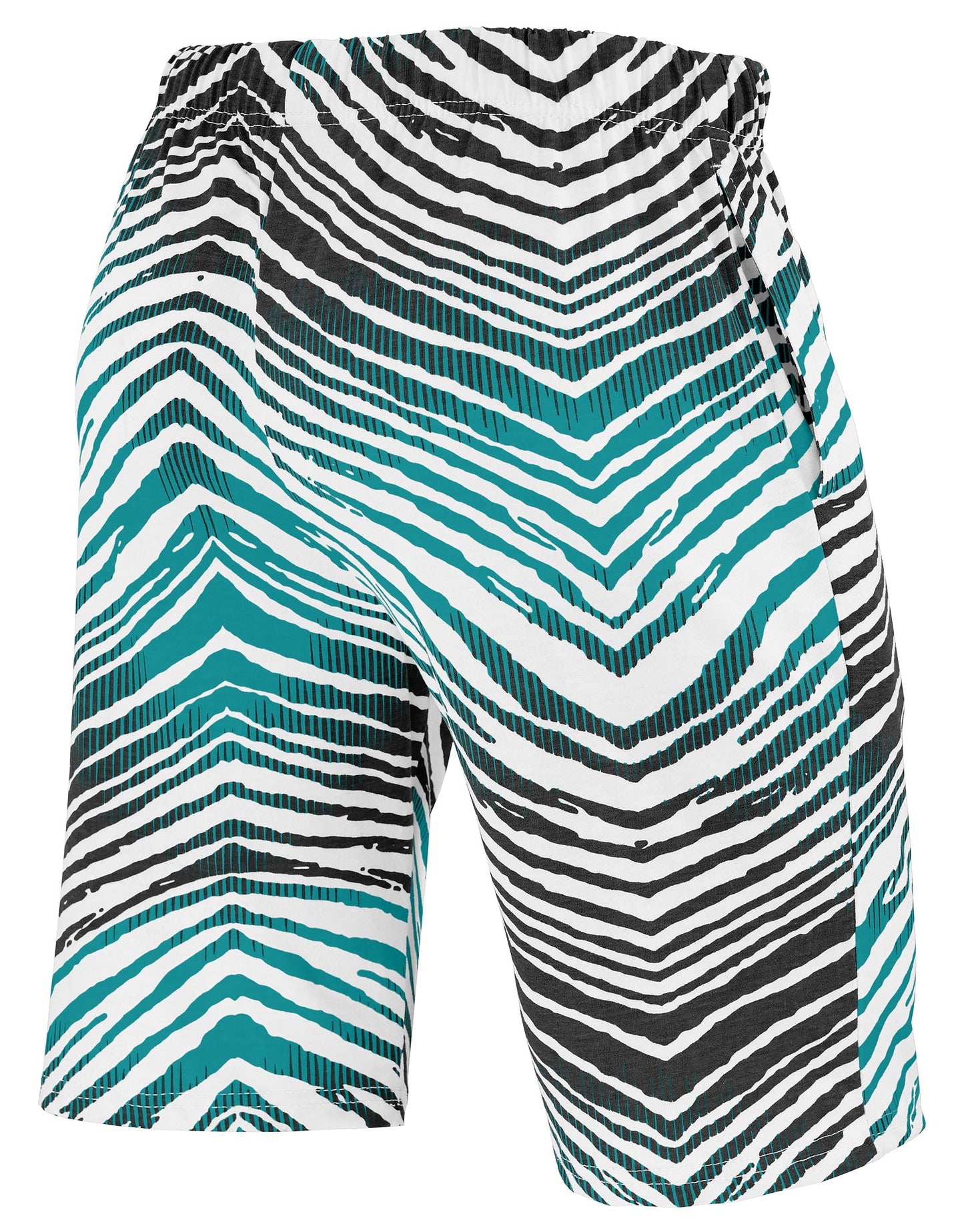 Zubaz NFL Adult Unisex Z88 Embroidered Zebra Ombre TMC Shorts, Jacksonville Jaguars