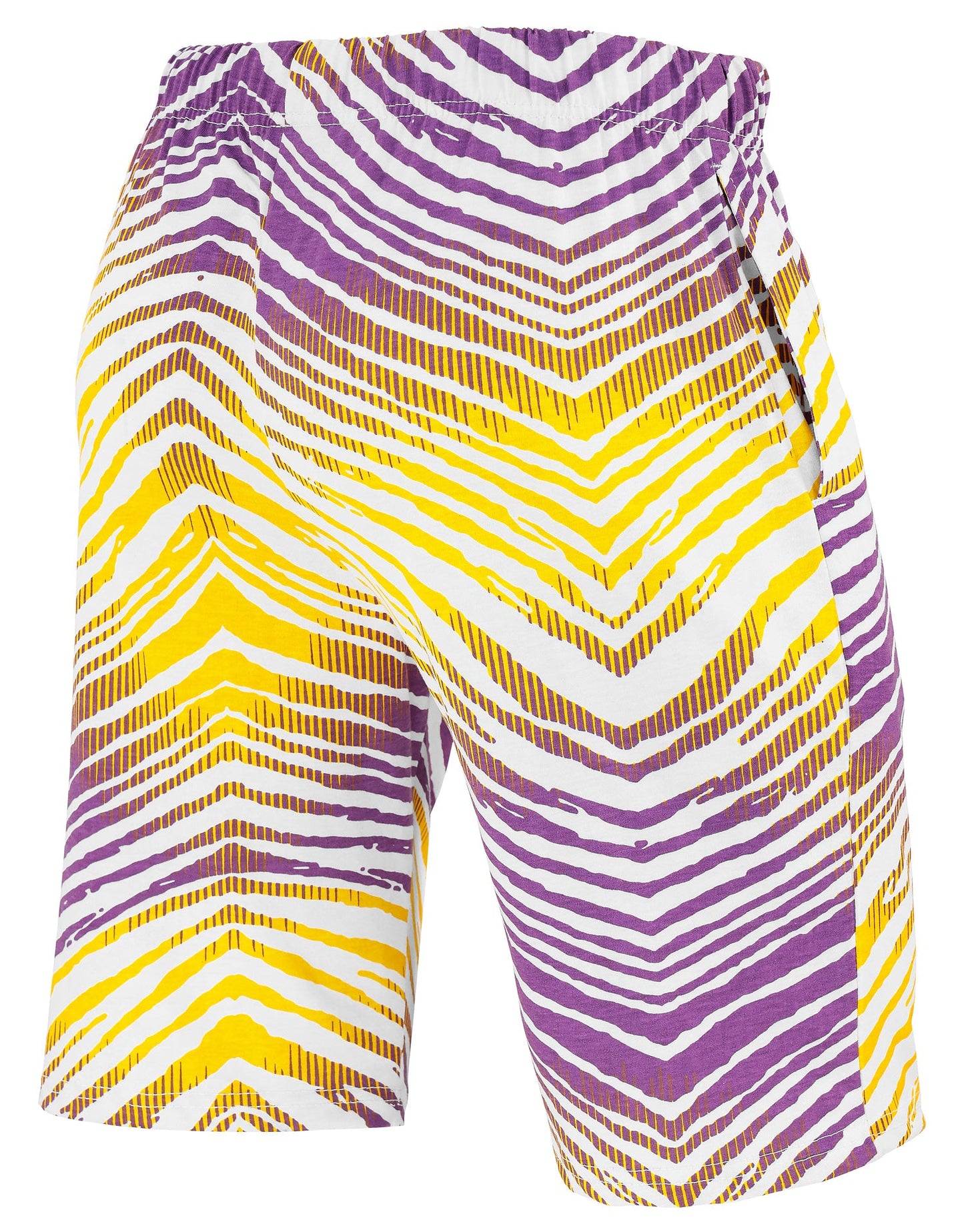 Zubaz NFL Adult Unisex Z88 Embroidered Zebra Ombre TMC Shorts, Minnesota Vikings