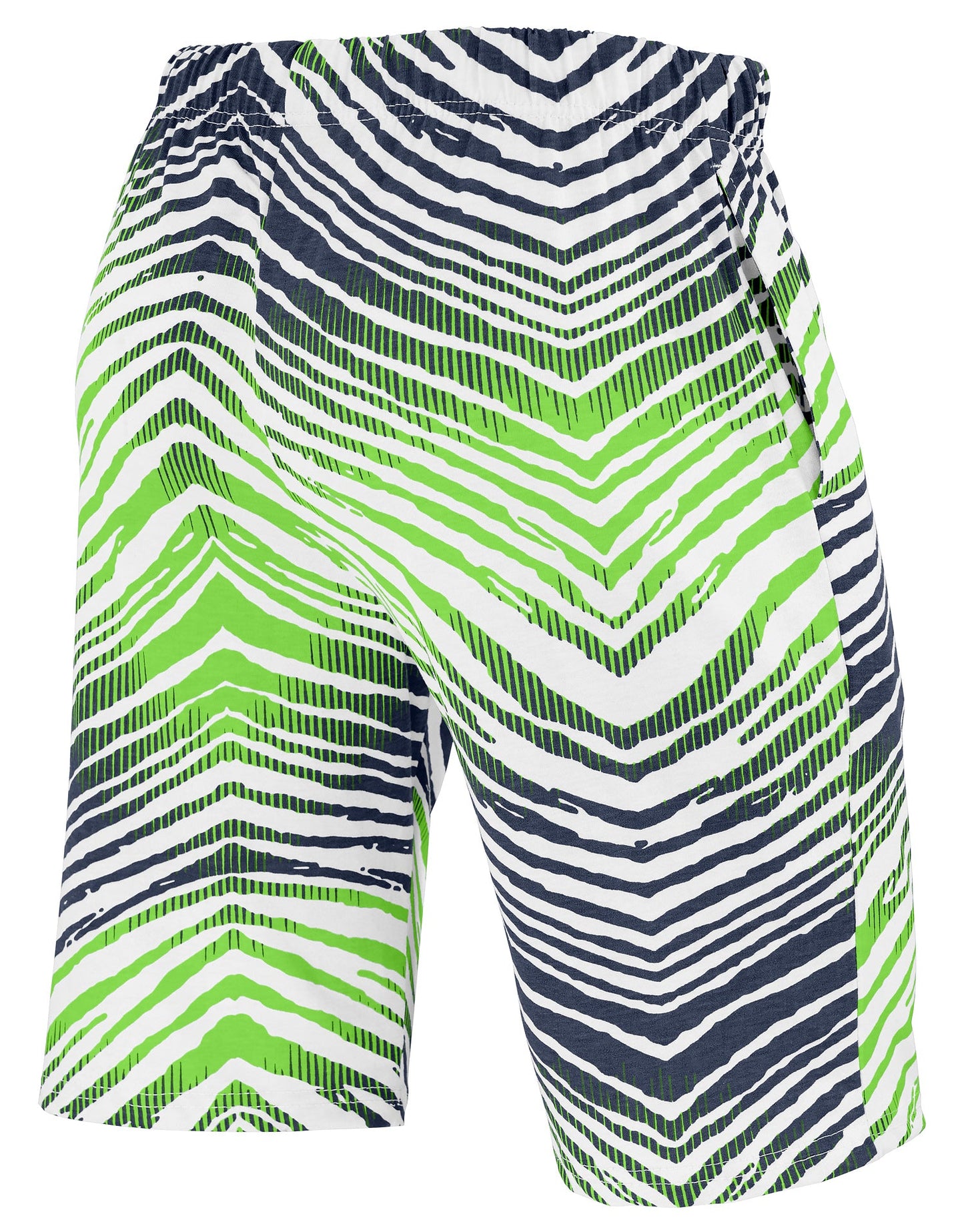 Zubaz NFL Adult Unisex Z88 Embroidered Zebra Ombre TMC Shorts, Seattle Seahawks