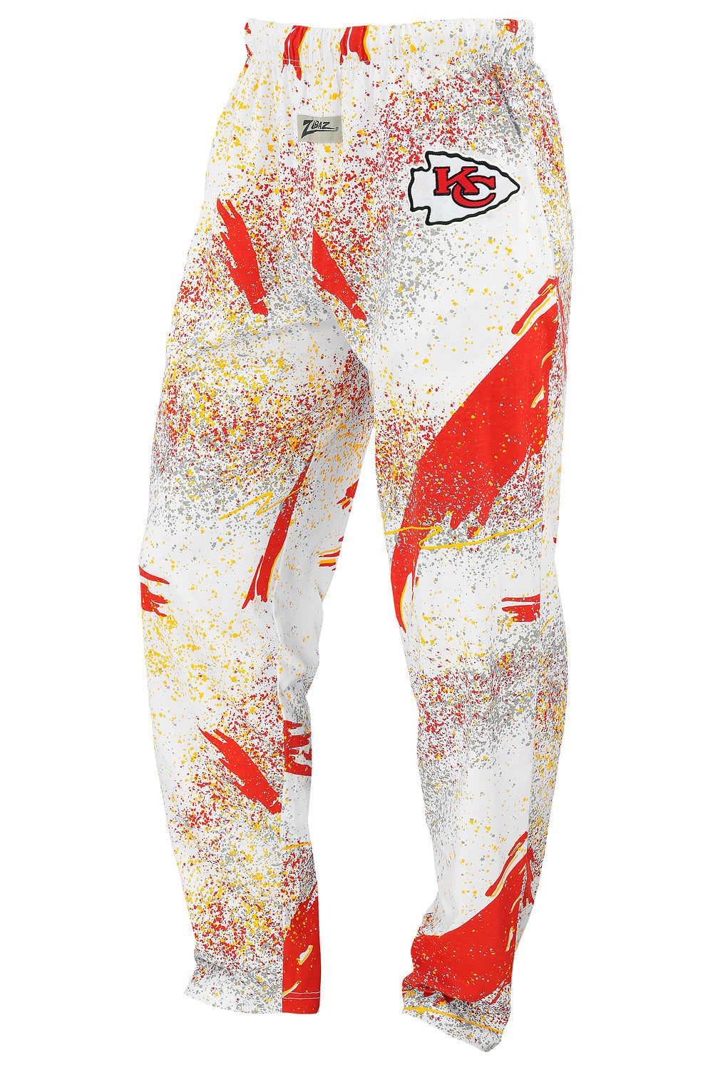 Zubaz NFL Adult Unisex Z88 Embroidered Confetti 3 Color Pants, Kansas City Chiefs