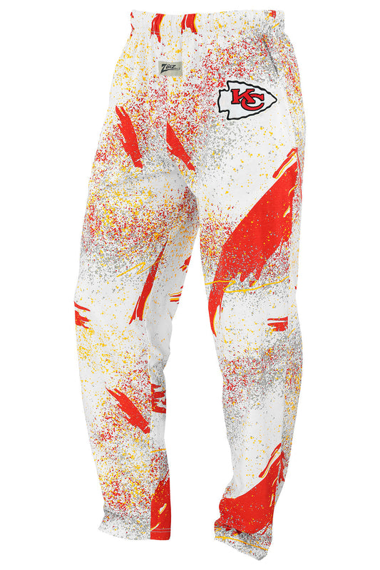 Zubaz NFL Adult Unisex Z88 Embroidered Confetti 3 Color Pants, Kansas City Chiefs