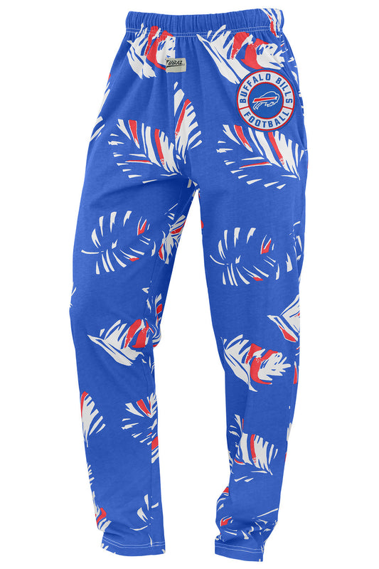 Zubaz NFL Adult Unisex Z88 Embroidered Leaf 3 Color Pants, Buffalo Bills
