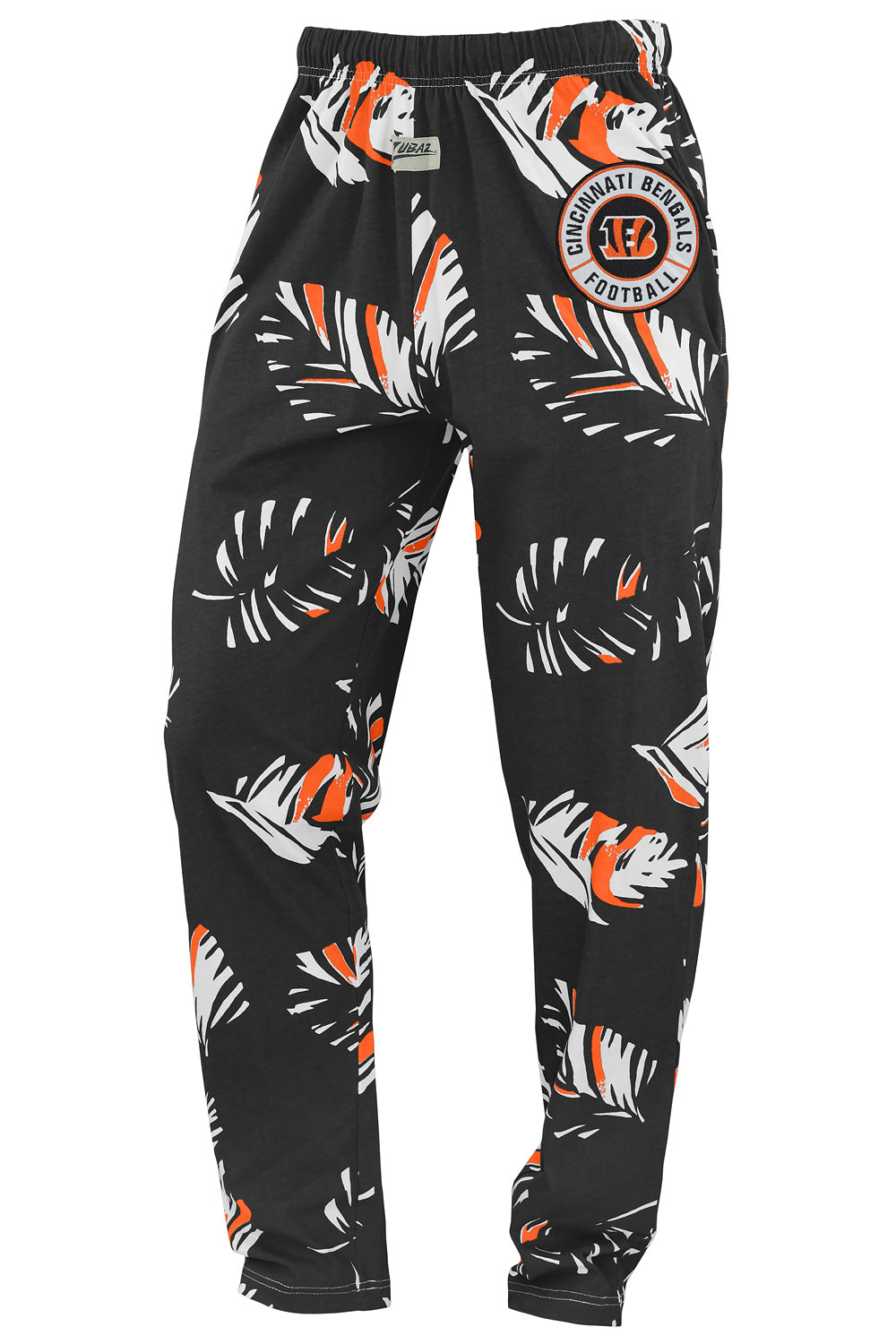 Zubaz NFL Adult Unisex Z88 Embroidered Leaf 3 Color Pants, Cincinnati Bengals