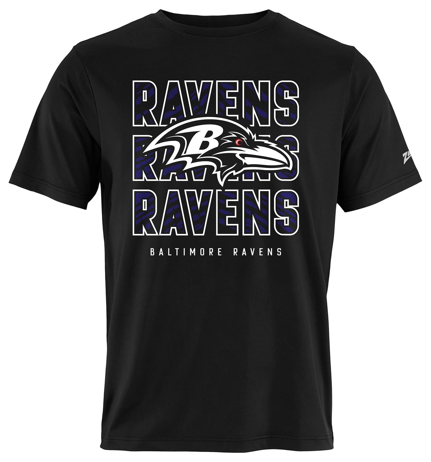 Zubaz NFL Men's Repeat Play Alternate Team Color Short Sleeve T-Shirt, Baltimore Ravens