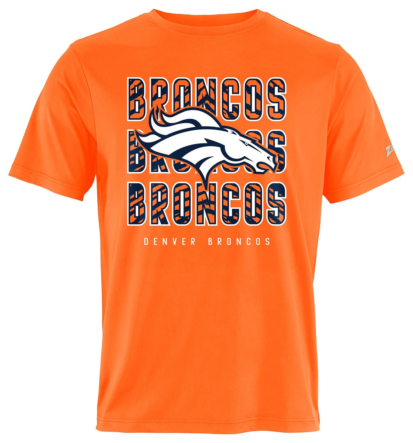 Zubaz NFL Men's Repeat Play Alternate Team Color Short Sleeve T-Shirt, Denver Broncos