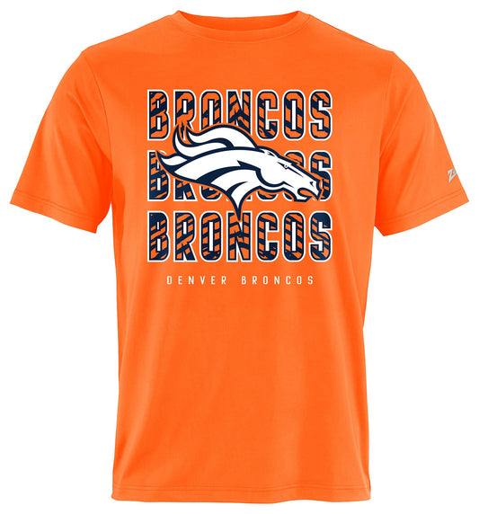 Zubaz NFL Men's Repeat Play Alternate Team Color Short Sleeve T-Shirt, Denver Broncos