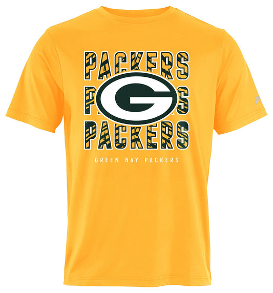 Zubaz NFL Men's Repeat Play Alternate Team Color Short Sleeve T-Shirt, Green Bay Packers