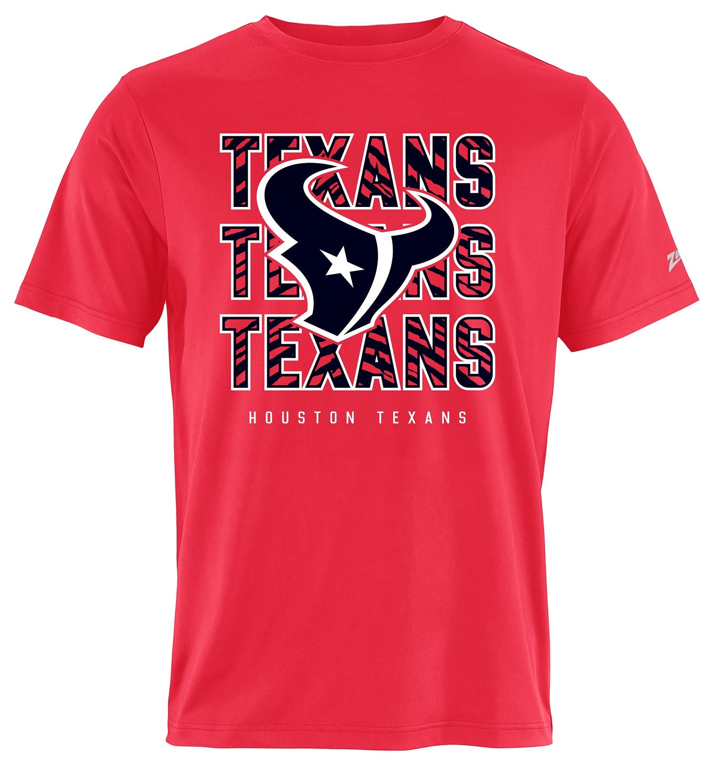 Zubaz NFL Men's Repeat Play Alternate Team Color Short Sleeve T-Shirt, Houston Texans
