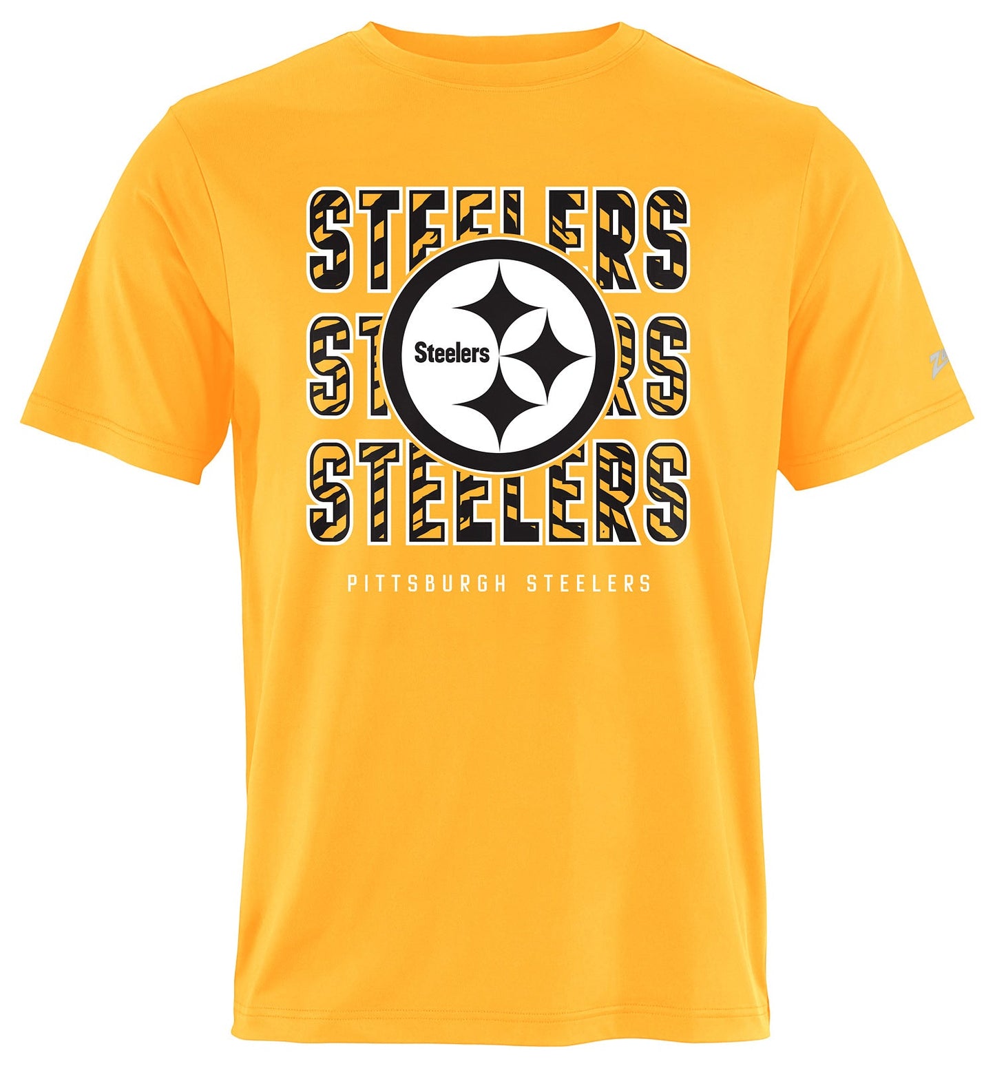 Zubaz NFL Men's Repeat Play Alternate Team Color Short Sleeve T-Shirt, Pittsburgh Steelers