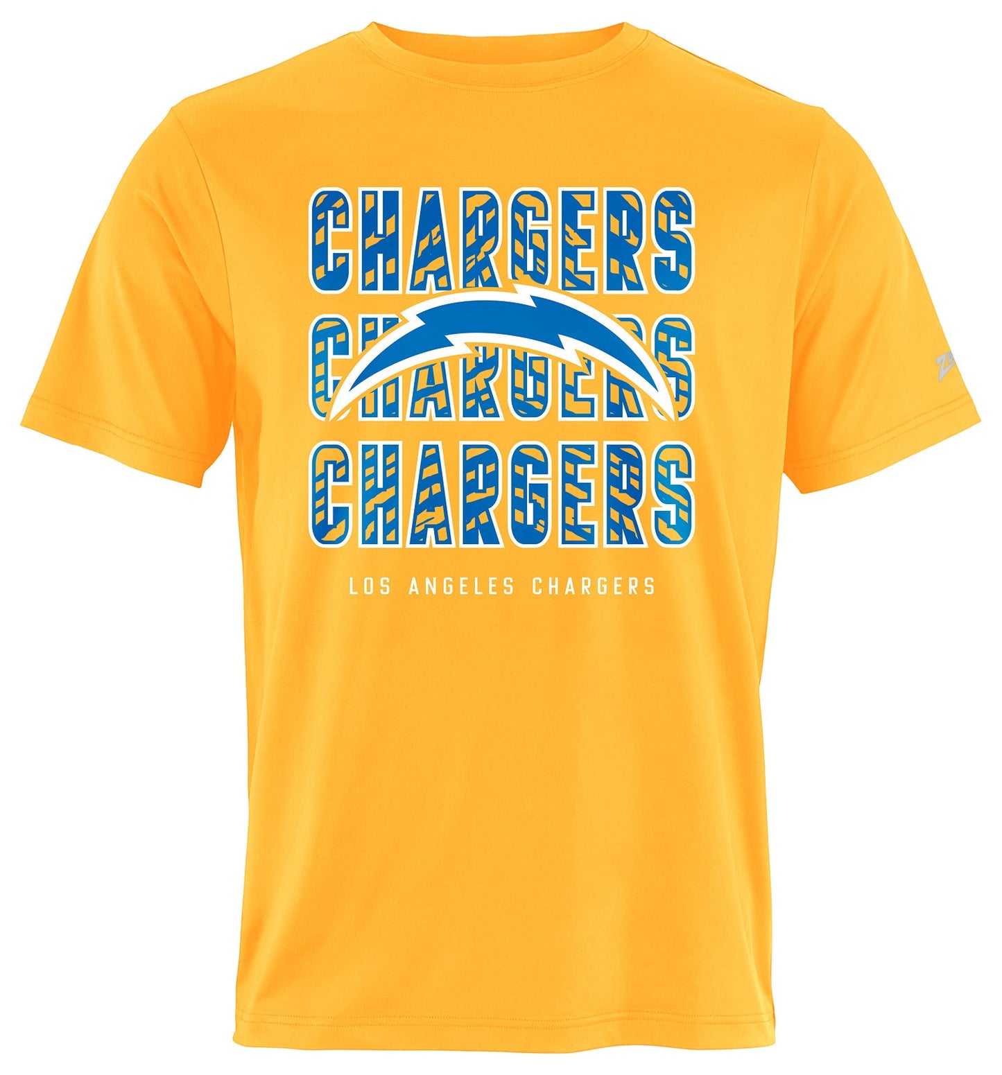 Zubaz NFL Men's Repeat Play Alternate Team Color Short Sleeve T-Shirt, Los Angeles Chargers