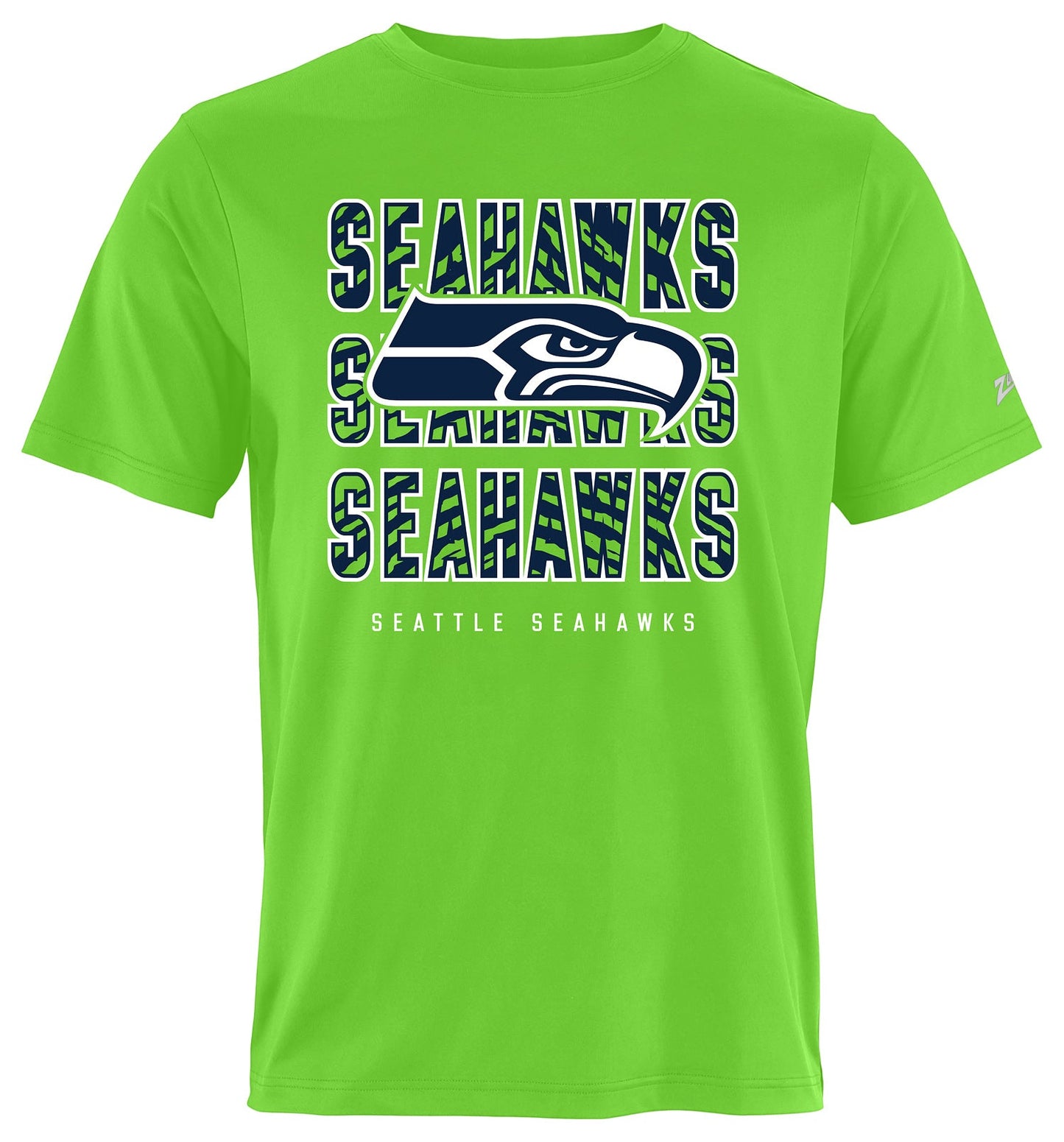 Zubaz NFL Men's Repeat Play Alternate Team Color Short Sleeve T-Shirt, Seattle Seahawks
