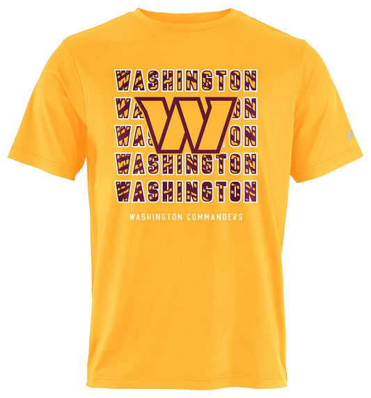 Zubaz NFL Men's Repeat Play Alternate Team Color Short Sleeve T-Shirt, Washington Commanders