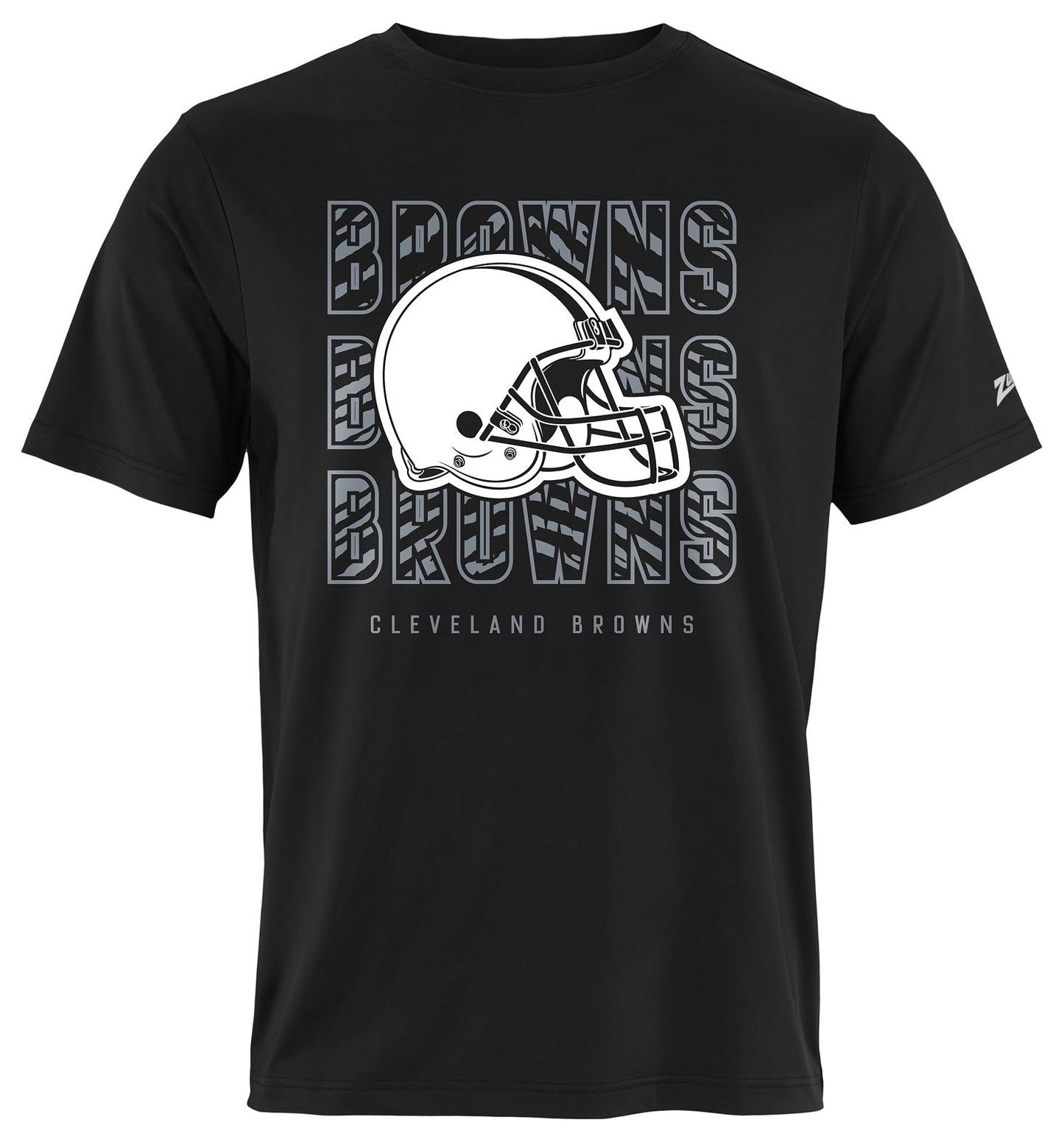 Zubaz NFL Men's Repeat Play Black Short Sleeve T-Shirt, Cleveland Browns