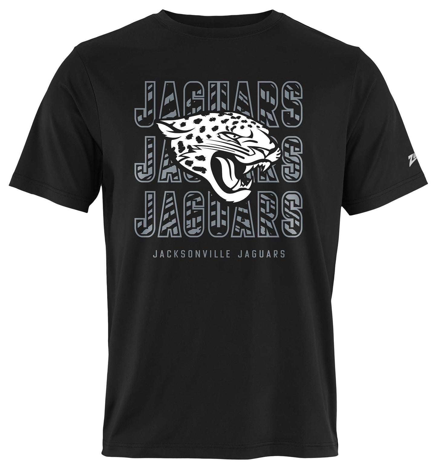 Zubaz NFL Men's Repeat Play Black Short Sleeve T-Shirt, Jacksonville Jaguars