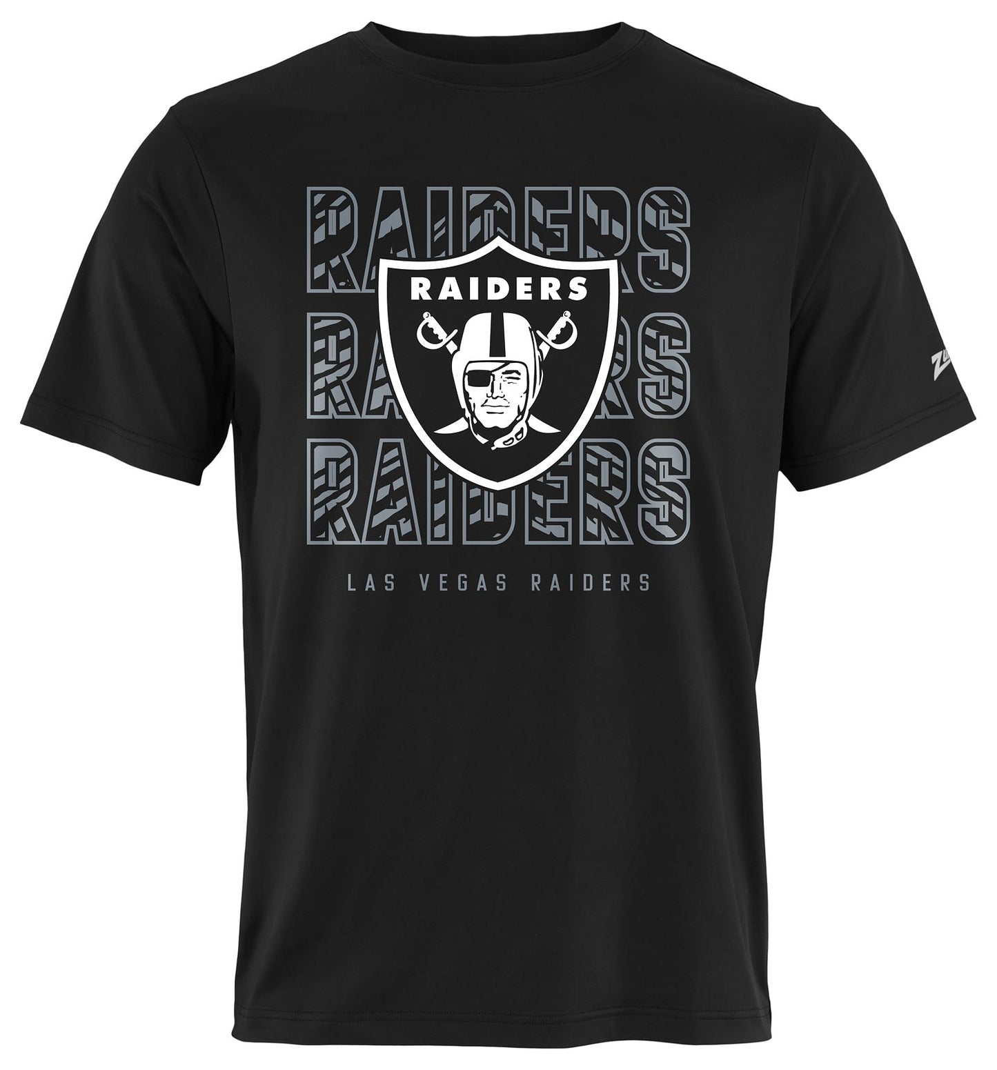 Zubaz NFL Men's Repeat Play Black Short Sleeve T-Shirt, Las Vegas Raiders
