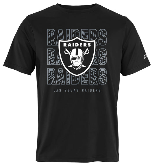 Zubaz NFL Men's Repeat Play Black Short Sleeve T-Shirt, Las Vegas Raiders