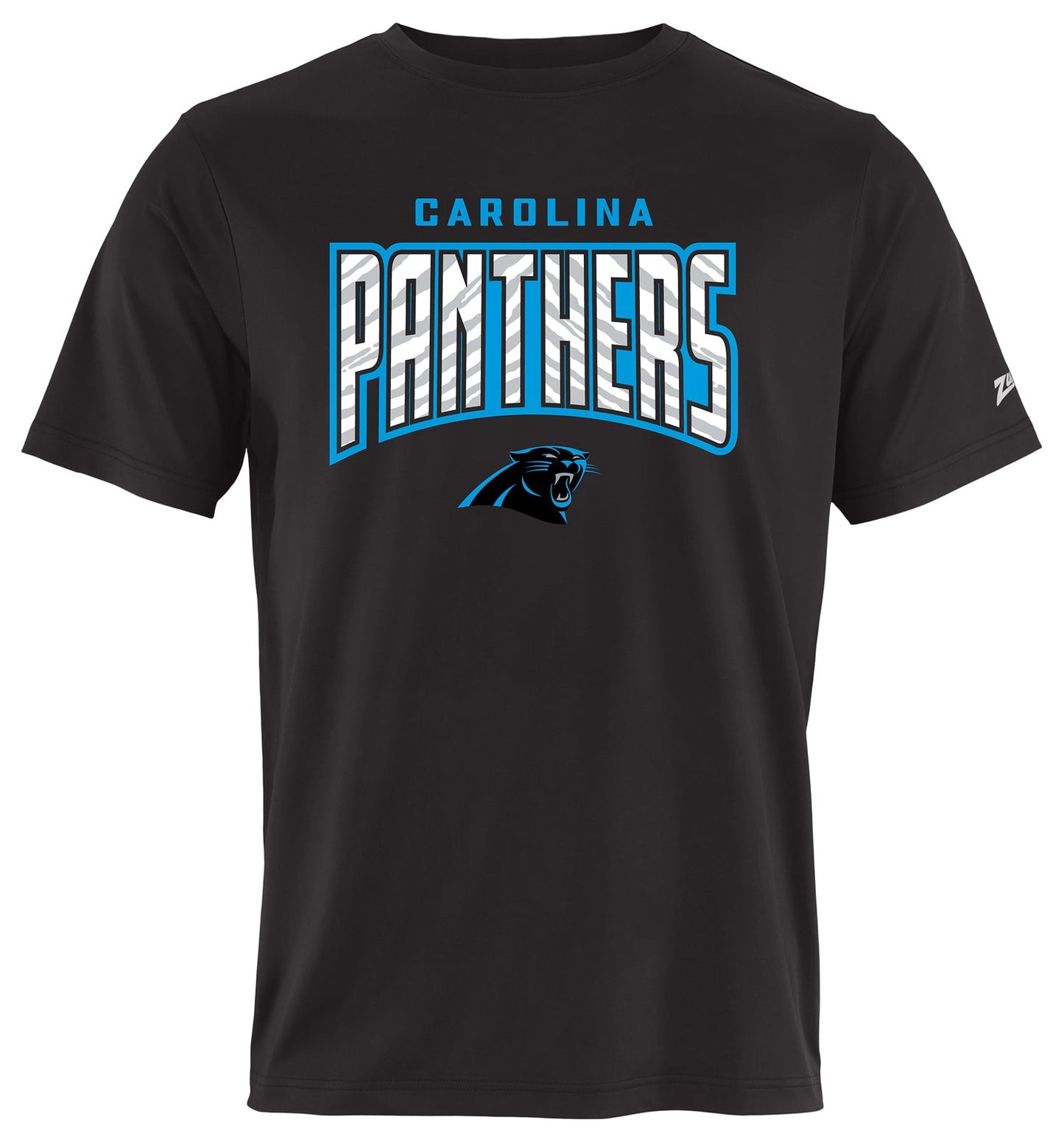 Zubaz NFL Men's Hail Mary Primary Team Color Short Sleeve T-Shirt, Carolina Panthers